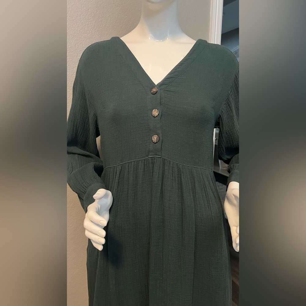 Madewell Lightspun Button-Front Midi Dress Size 4 - Picture 7 of 14